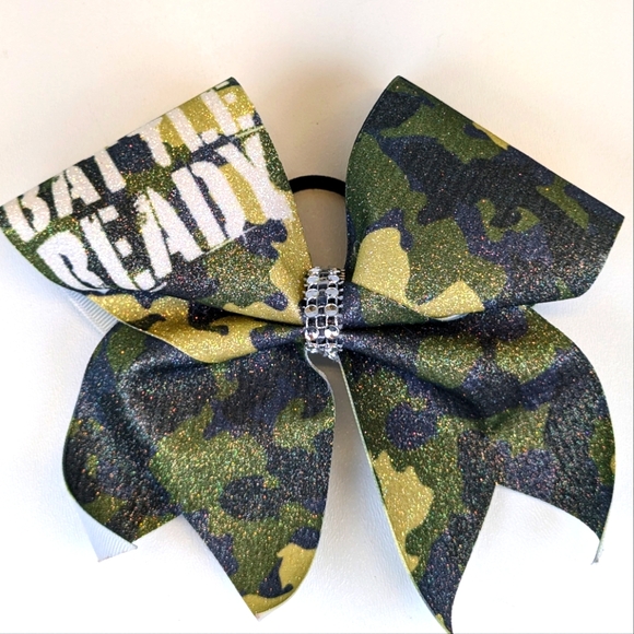 Accessories - 🎃 "Battle Ready" Camouflage Glittery Hair Bow Tie Handmade Army Mom